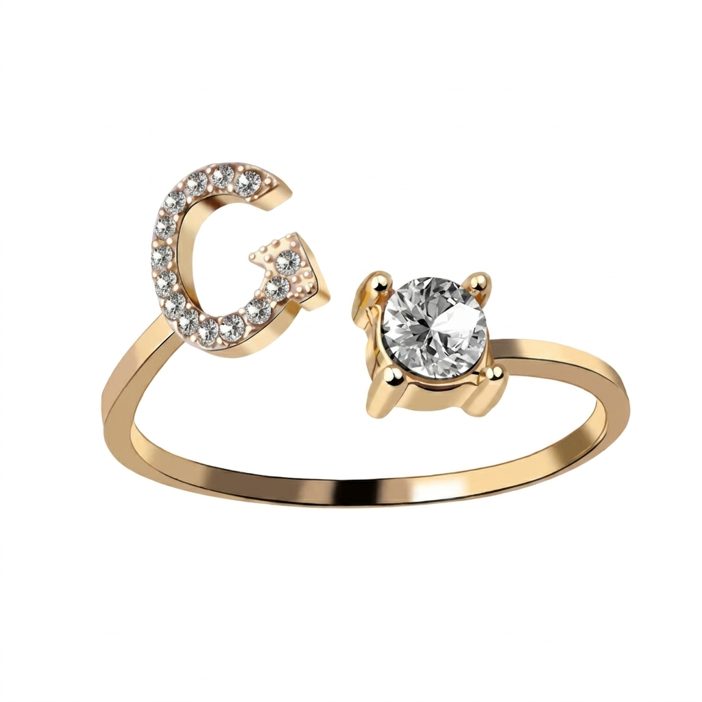 Elegant Ring med Forbogstav til Kvinder