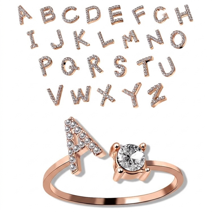 Elegant Ring med Forbogstav til Kvinder