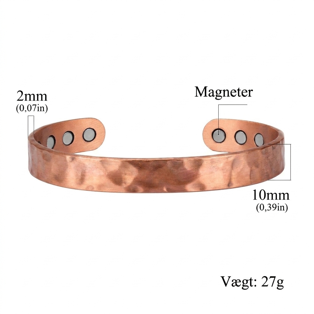 Ren Kobber Vintage Jade Rød Kobber Magnet Armbånd