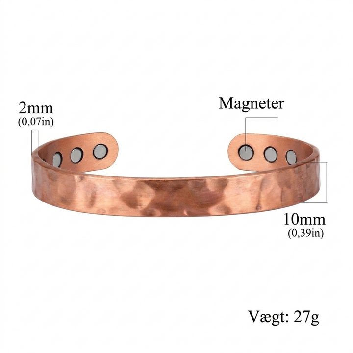 Ren Kobber Vintage Jade Rød Kobber Magnet Armbånd