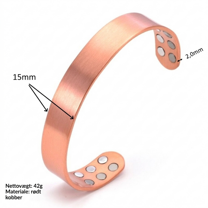 Rød Kobber Magnetisk Armbånd og Ring Sæt