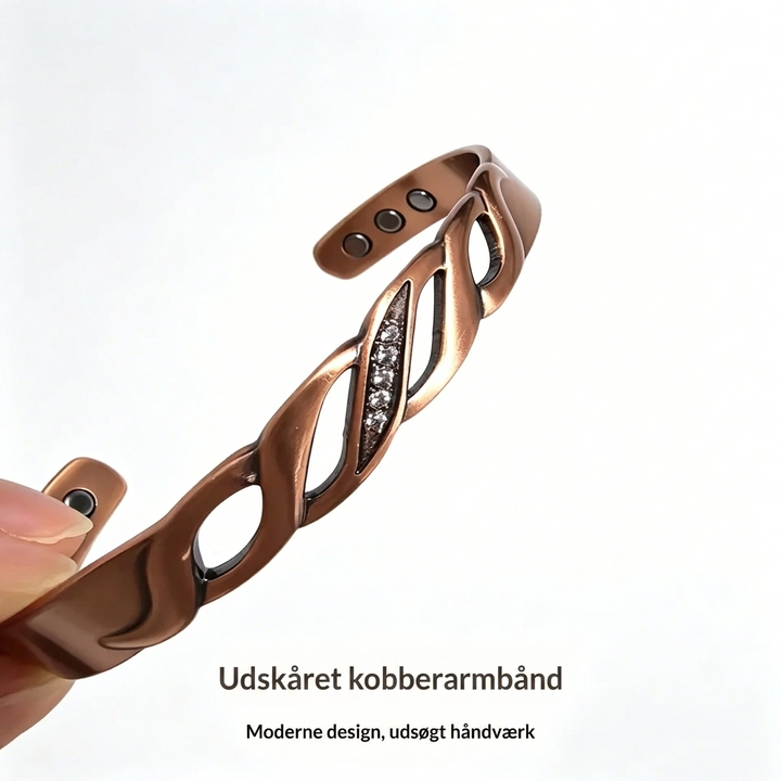 Justerbart magnetarmbånd af kobber
