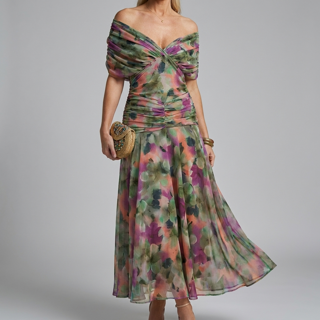 Kvinders Casual V-Hals A-Linje Maxi Kjole