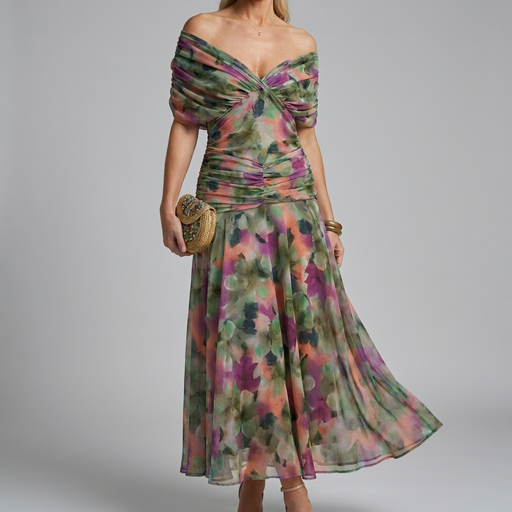 Kvinders Casual V-Hals A-Linje Maxi Kjole