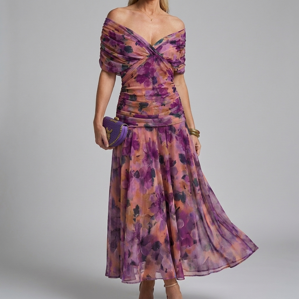 Kvinders Casual V-Hals A-Linje Maxi Kjole