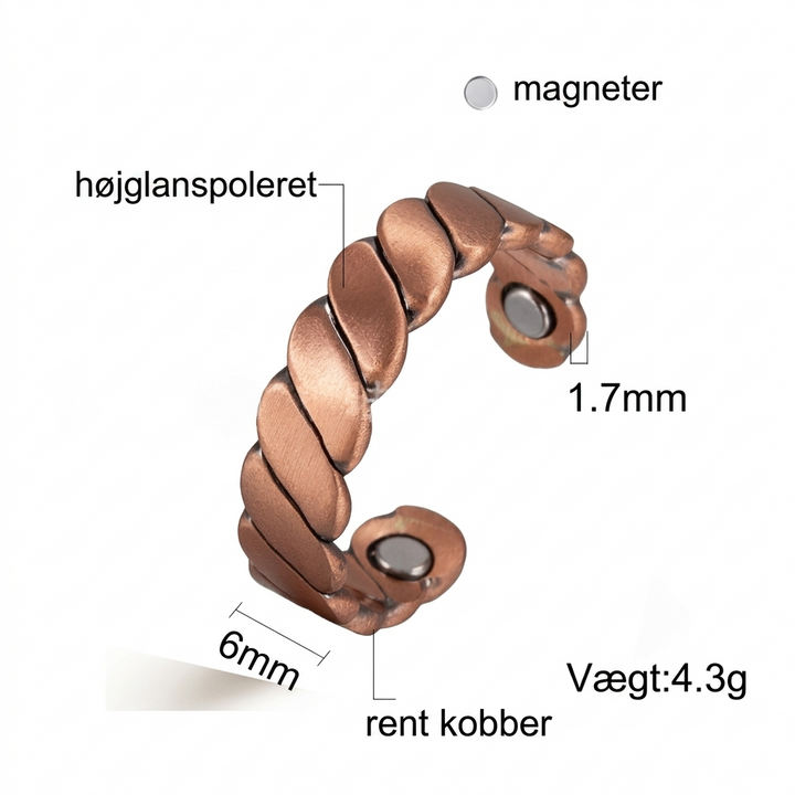 Justerbar Magnetisk kobberring i Retrostil