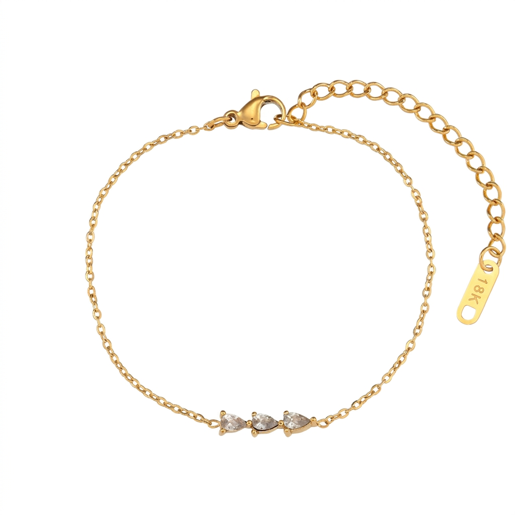Elegant diamant halskæde & armbånd