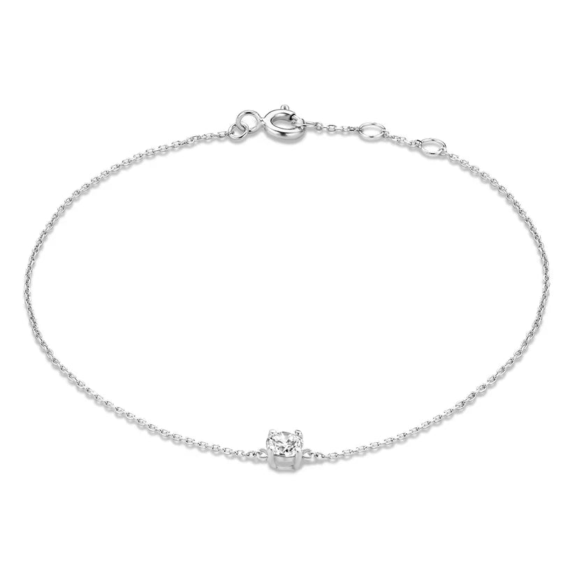 Elegant armbånd i hvidguld med raffinerede detaljer