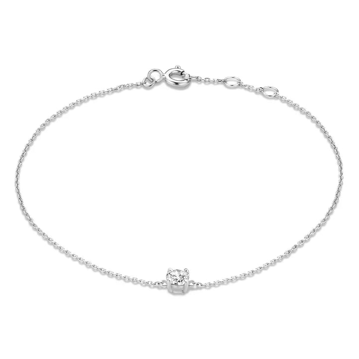 Elegant armbånd i hvidguld med raffinerede detaljer