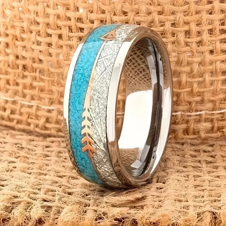 Elegant sølvring med antik emaljefinish