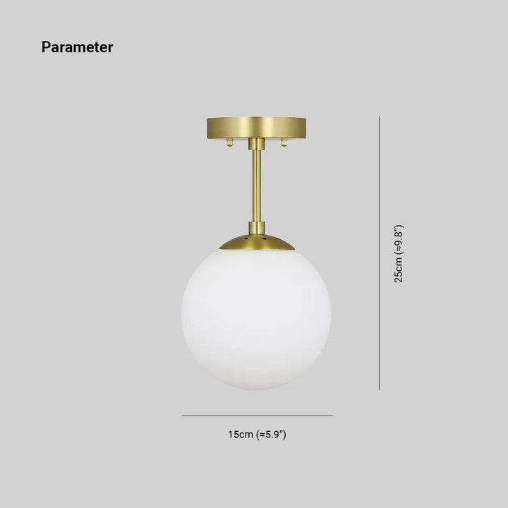 Valentina moderne LED-loftlampe, kugle, guld, soveværelse/stue