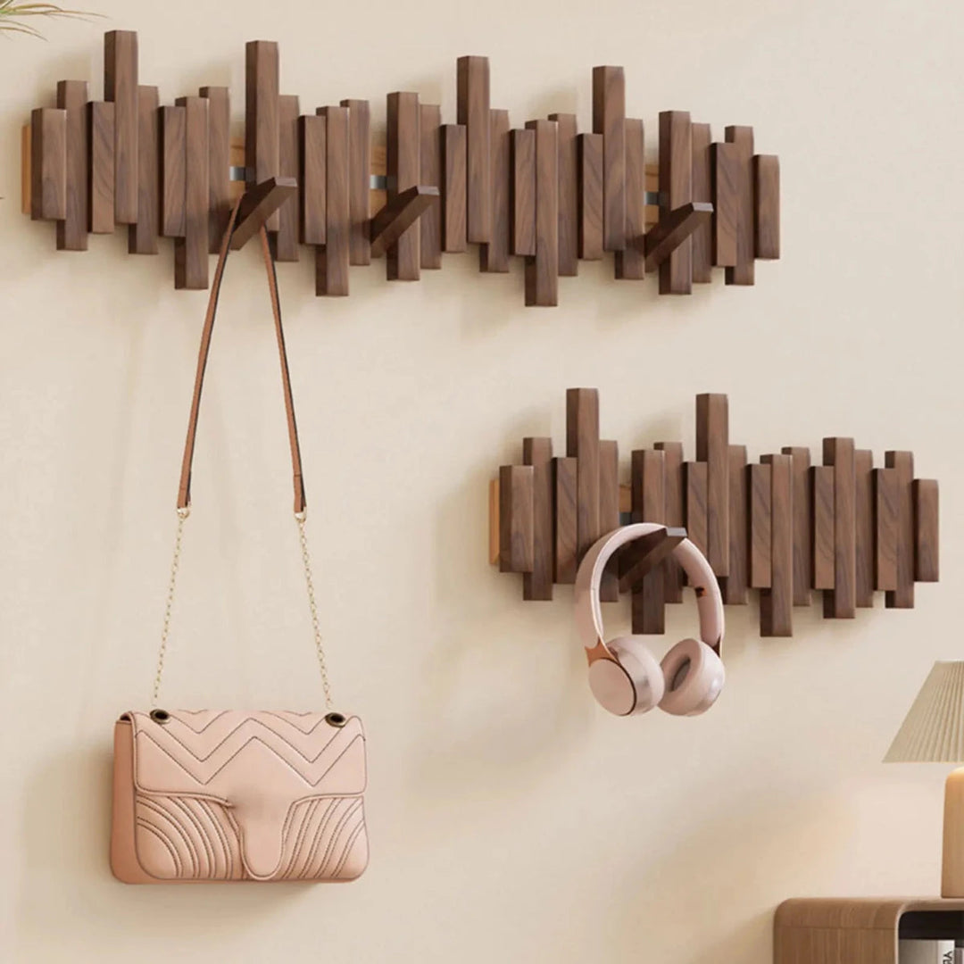 Knagerække i Klaverstil - Valnød/Bøg - Elegant Design
