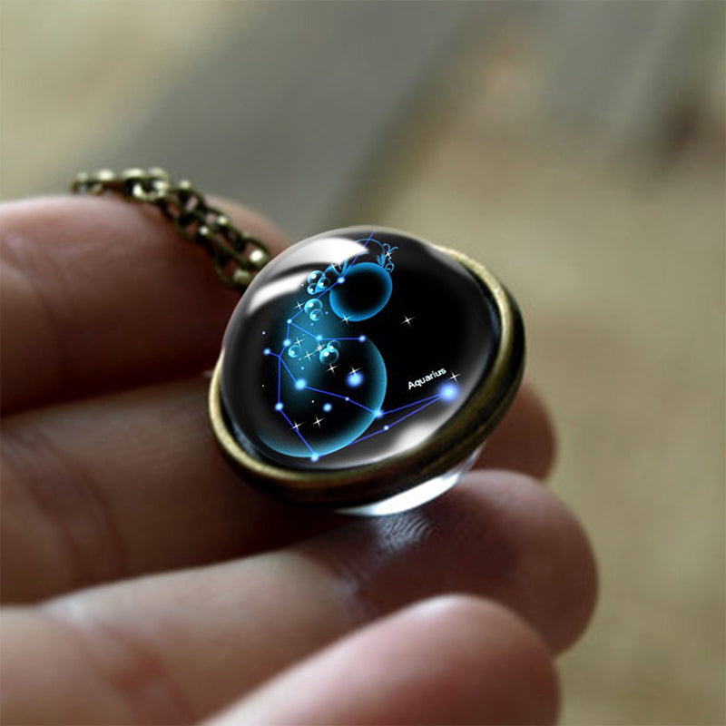 Beskyttelsesvedhæng med de 12 stjernetegn i glas – Sofia
