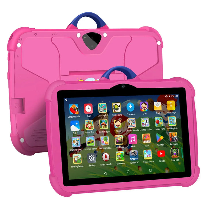 7-tommer tablet til børn | Tegnefilmsmotiv & Android | 64 GB lagerplads