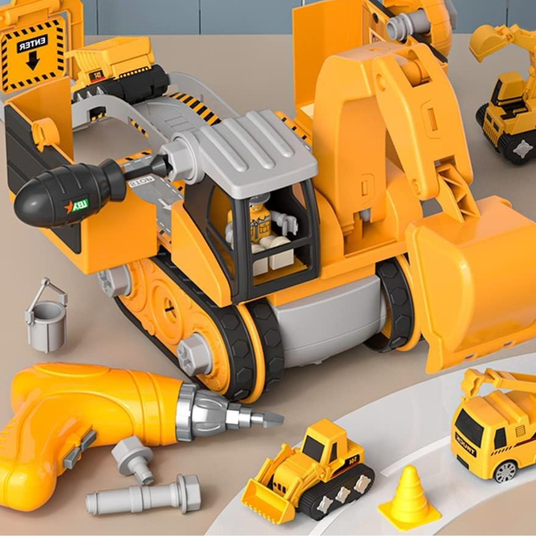 LittleBuilder legesæt - lastbil, gravemaskine & kran
