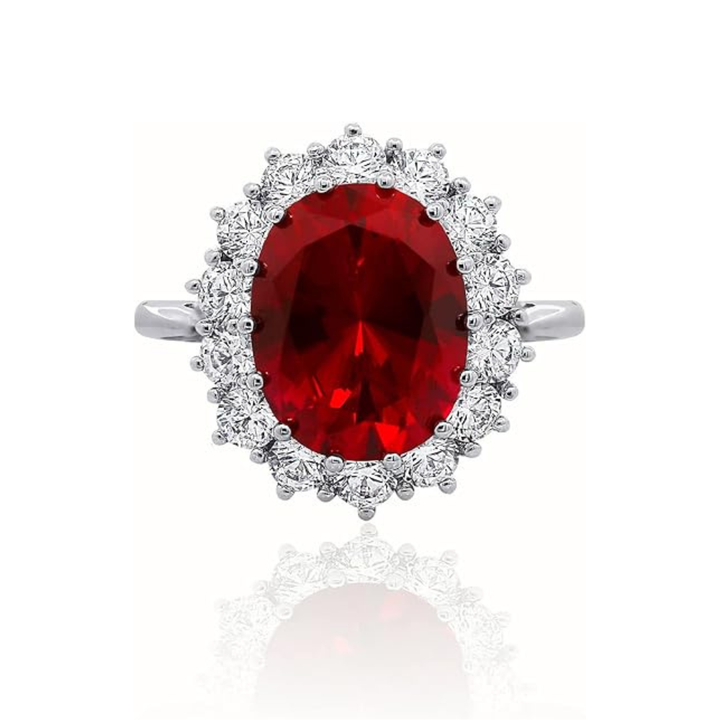 Elegant ring i hvidguld med rubinaccent