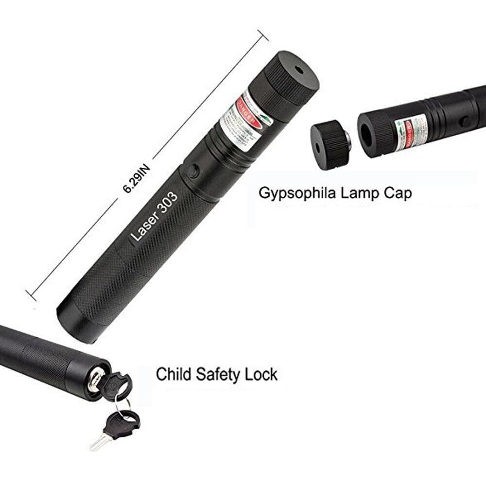 Højtydende laserpointer 303 | Kraftig grøn stråle til lange afstande