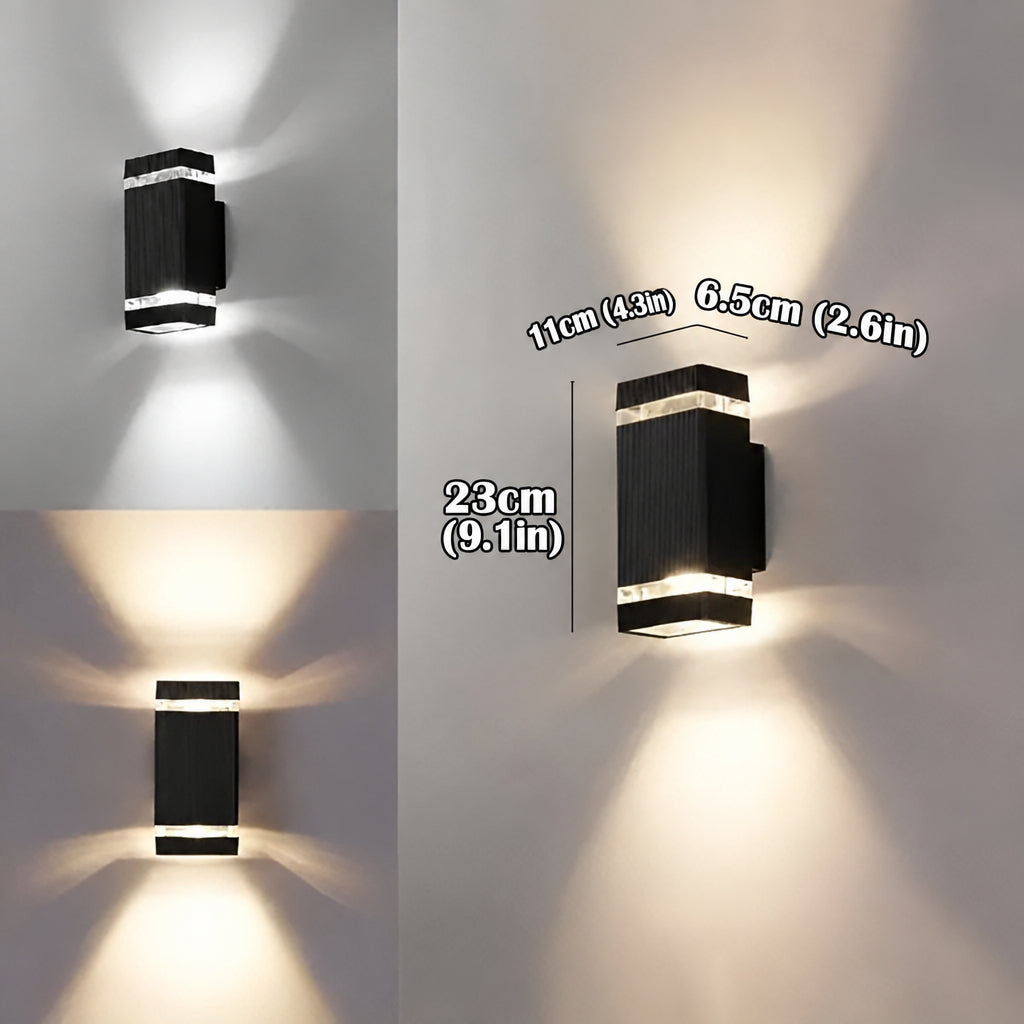 LED-udendørsvæglampe – Moderne op- og nedadlys | Vejrbestandig