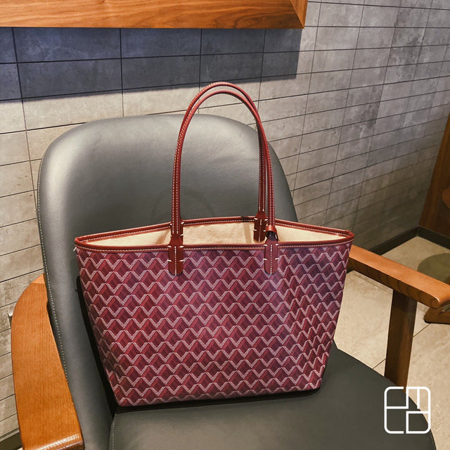 Luksuriøs Shopper-taske | Elegant og Rummelig | Bordeaux