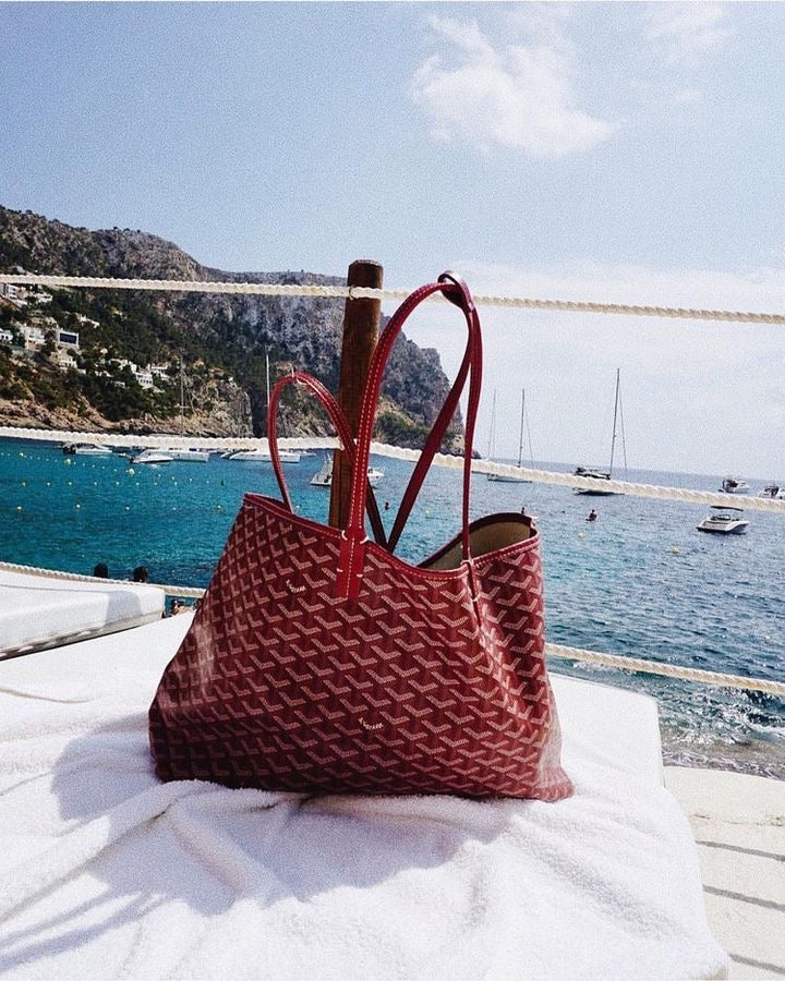 Luksuriøs Shopper-taske | Elegant og Rummelig | Bordeaux