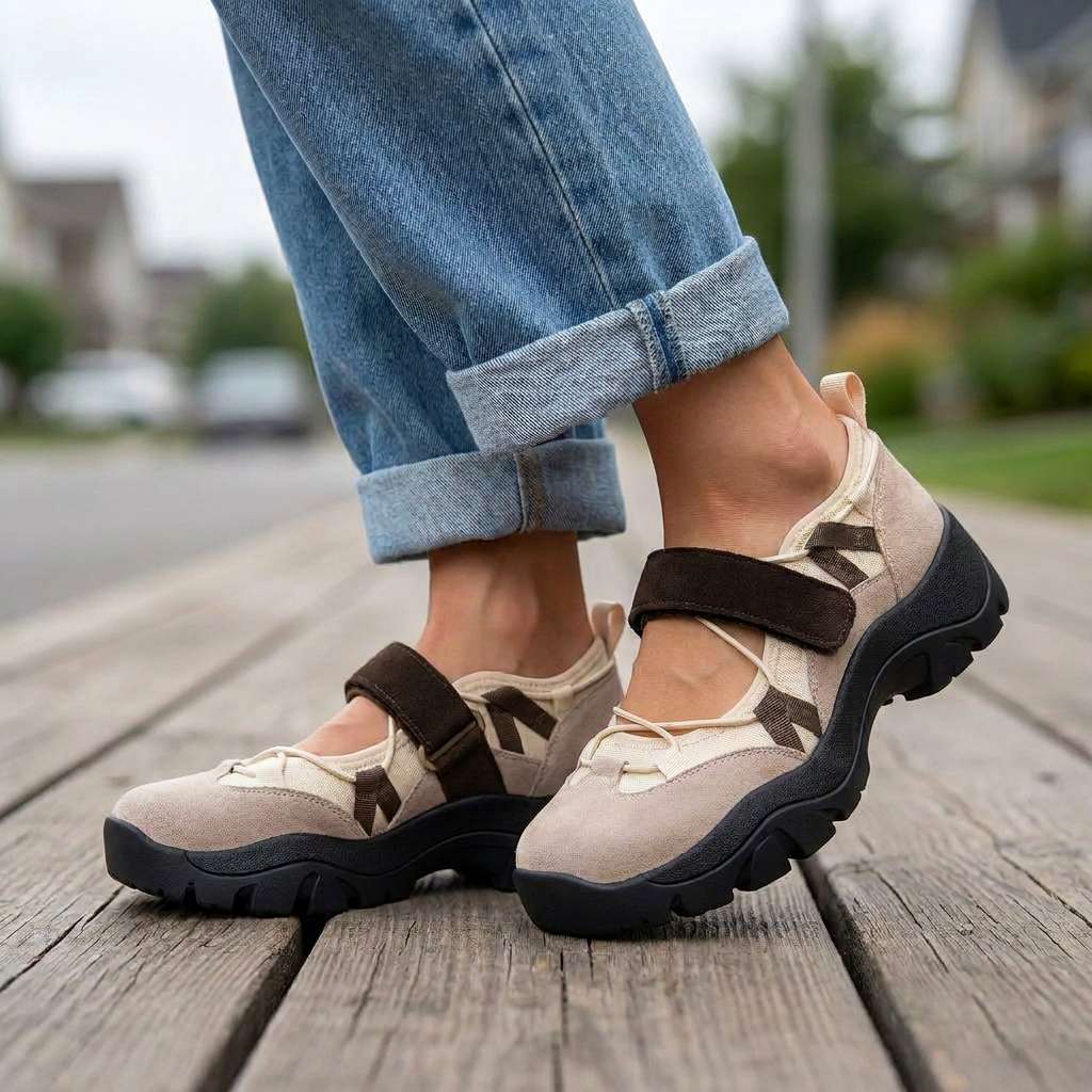 Komfortslippers til damer med burrebånd | Lette slip-on-sko