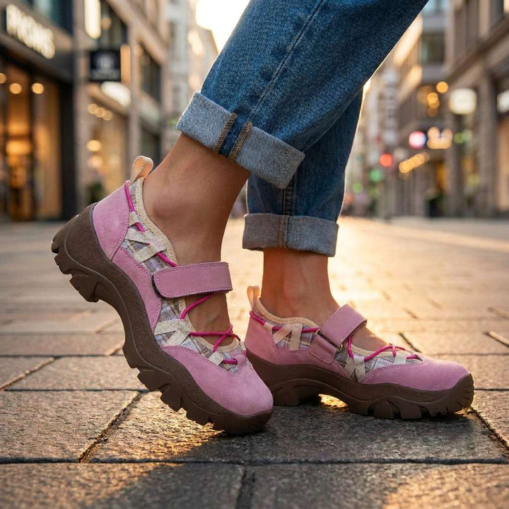 Komfortslippers til damer med burrebånd | Lette slip-on-sko
