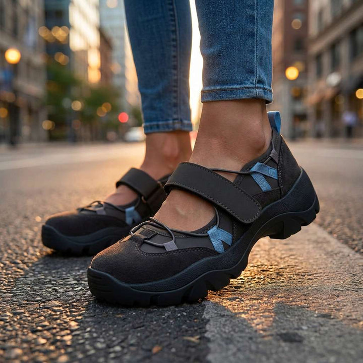 Komfortslippers til damer med burrebånd | Lette slip-on-sko