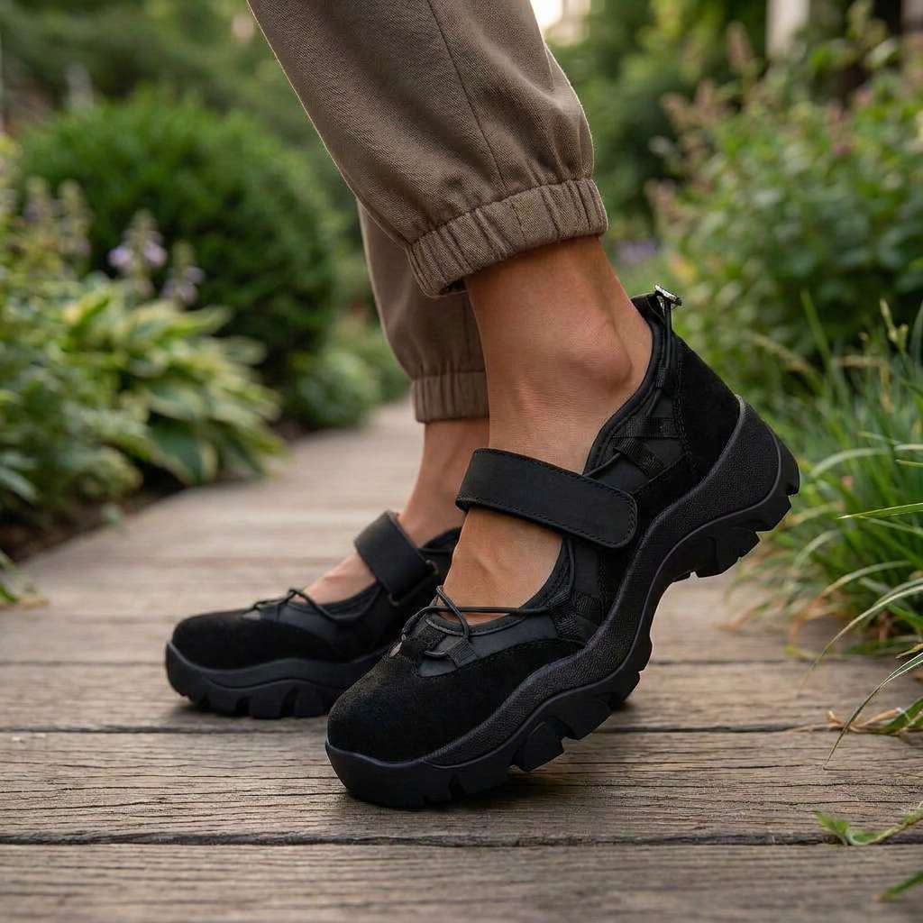 Komfortslippers til damer med burrebånd | Lette slip-on-sko