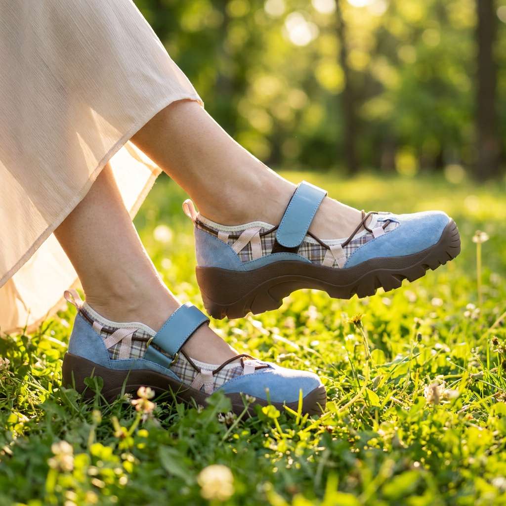Komfortslippers til damer med burrebånd | Lette slip-on-sko