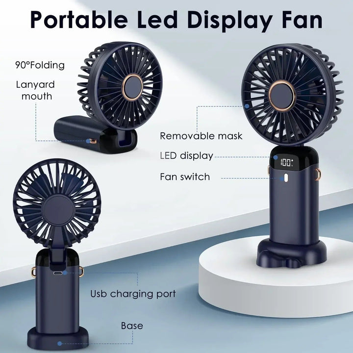 Genopladelig bærbar ventilator på 5000mAh