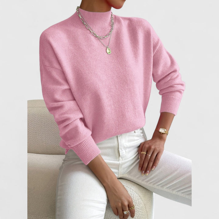 Klassisk sweater med polokrave til damer i blød, åndbar bomuld