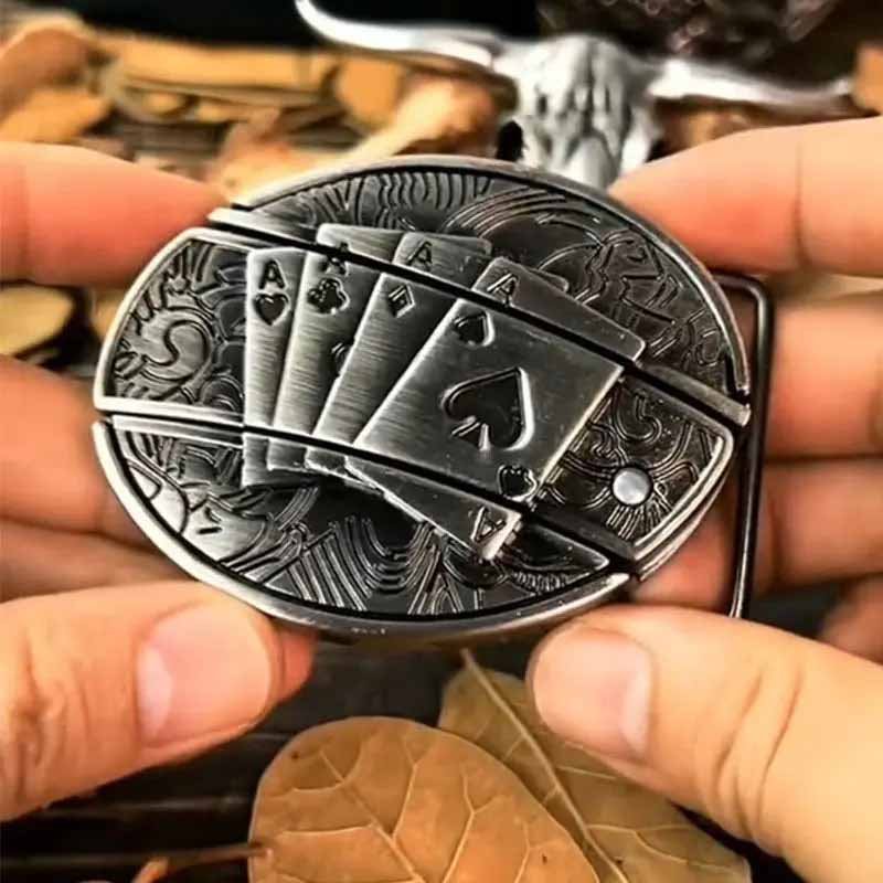 Oval metal cowboy-bæltespænde