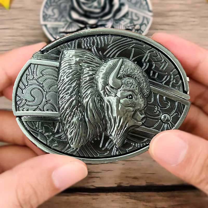 Oval metal cowboy-bæltespænde