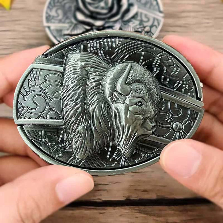 Oval metal cowboy-bæltespænde