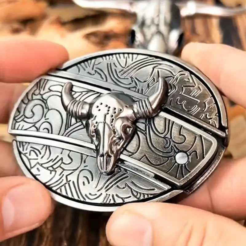 Oval metal cowboy-bæltespænde