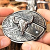 Oval metal cowboy-bæltespænde