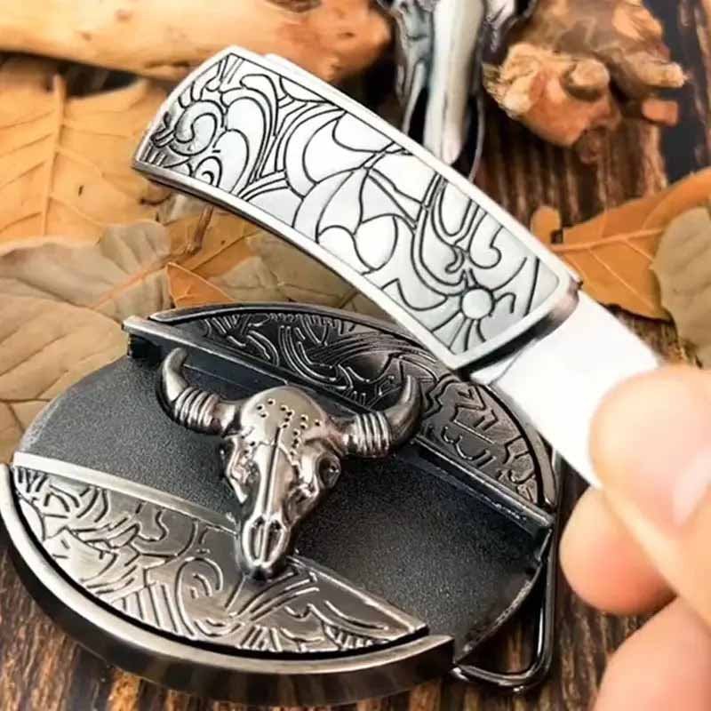 Oval metal cowboy-bæltespænde