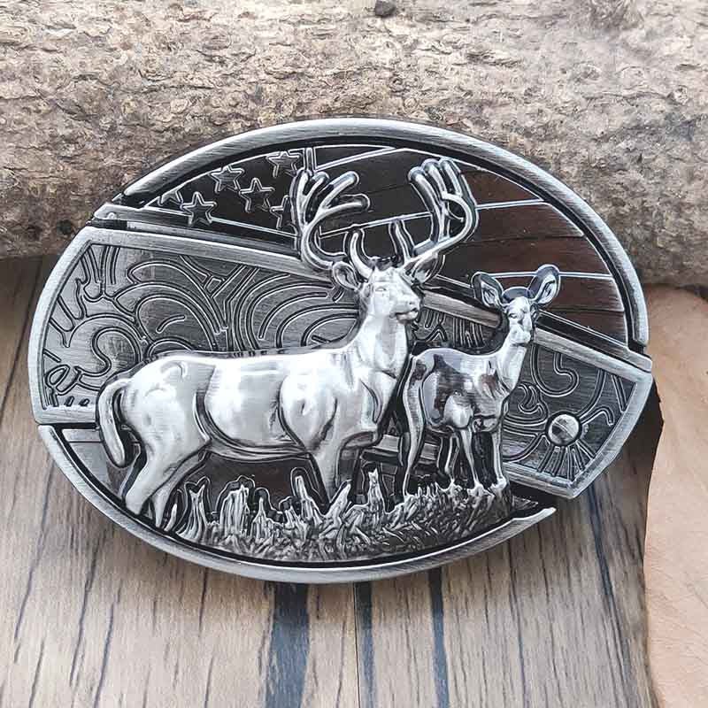 Oval metal cowboy-bæltespænde