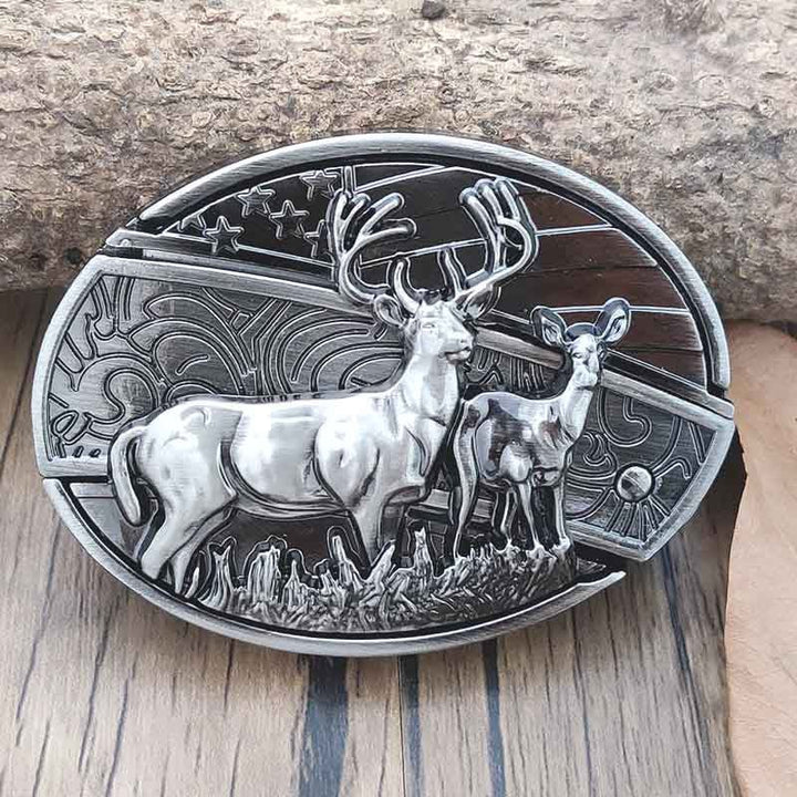 Oval metal cowboy-bæltespænde