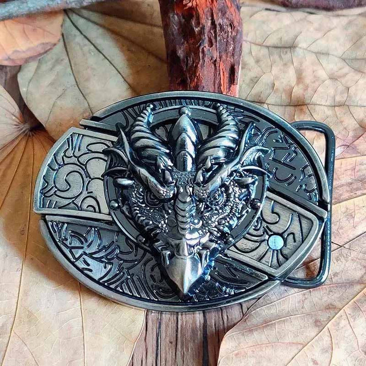 Oval metal cowboy-bæltespænde