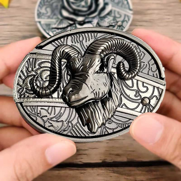 Oval metal cowboy-bæltespænde
