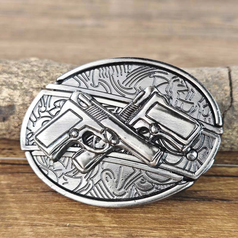 Oval metal cowboy-bæltespænde