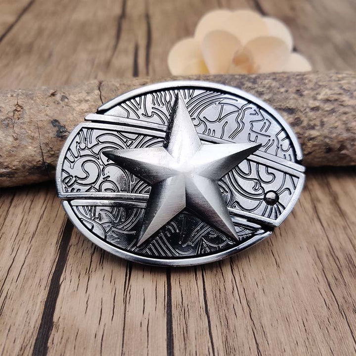 Oval metal cowboy-bæltespænde
