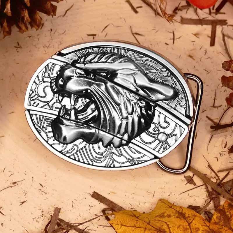 Oval metal cowboy-bæltespænde