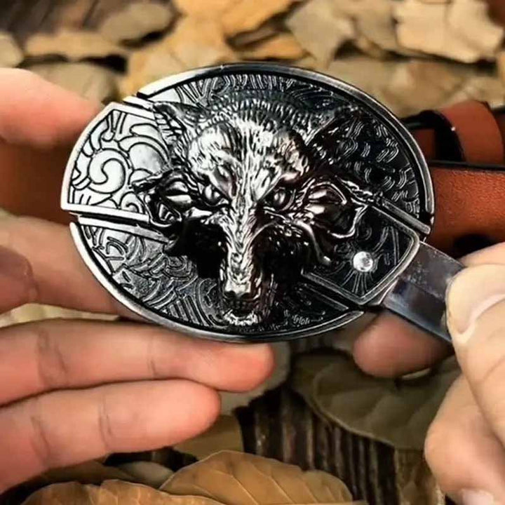 Oval metal cowboy-bæltespænde