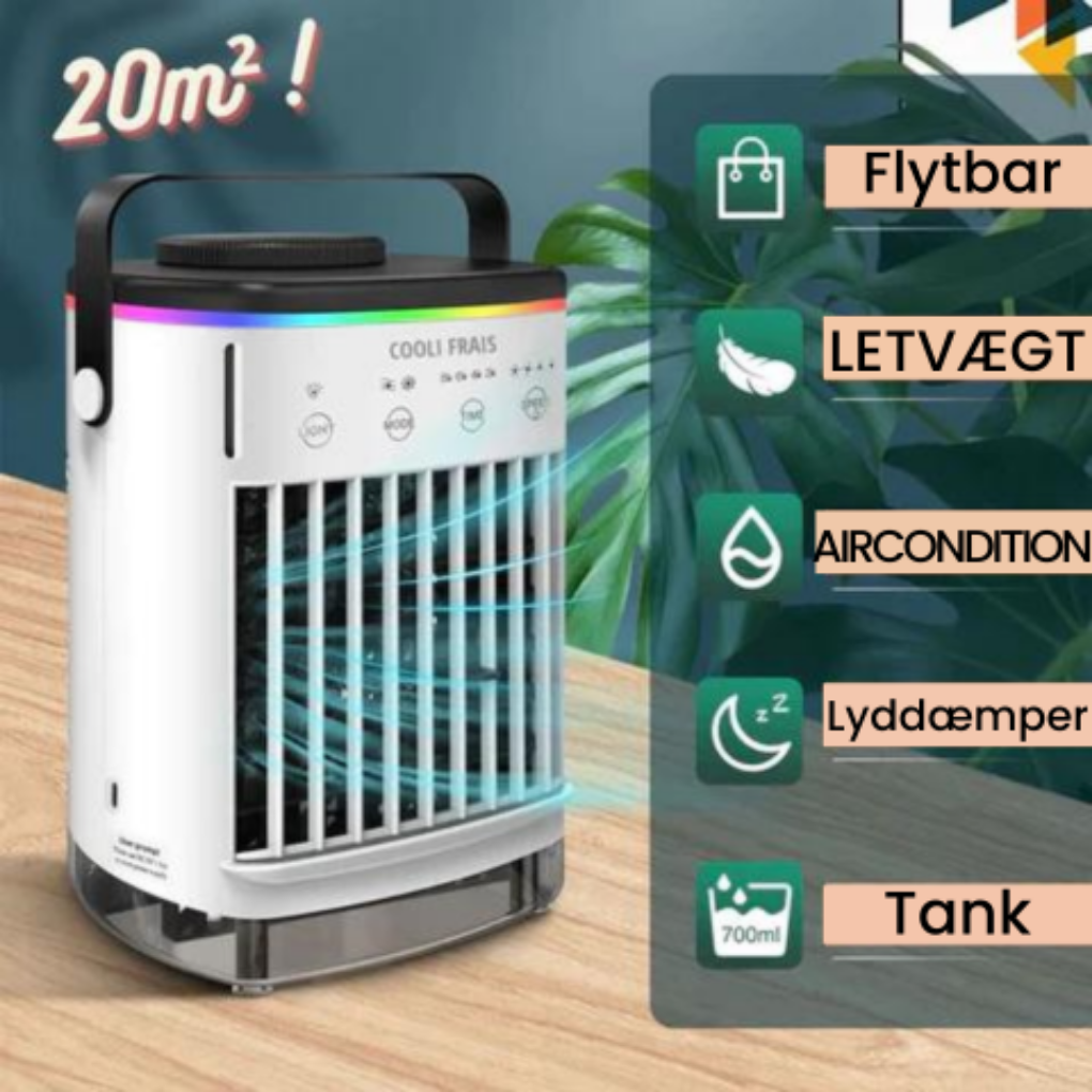 Mini Bærbar Klimaanlæg - Luftfugter & Luftrenser