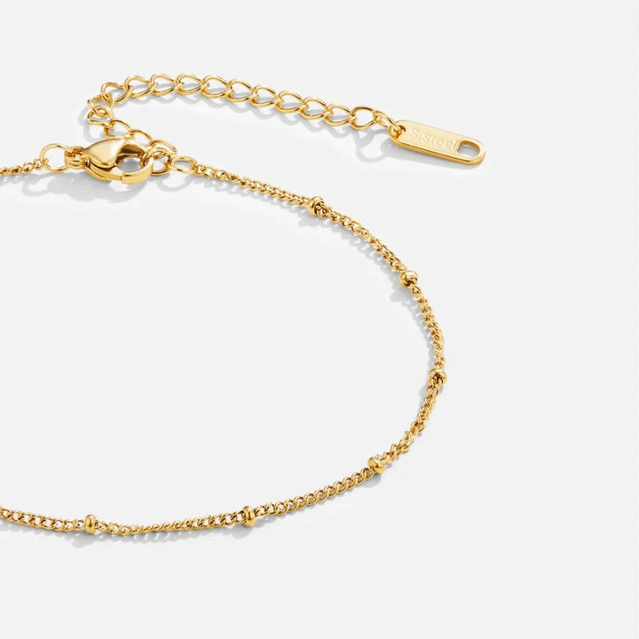 Mira Beaded Guld Ankelkæde