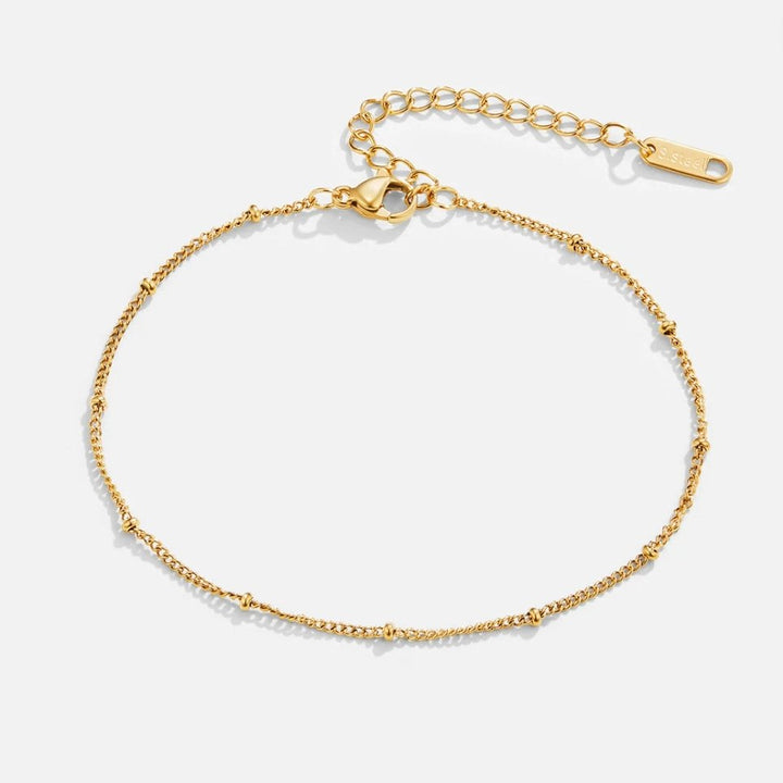 Mira Beaded Guld Ankelkæde