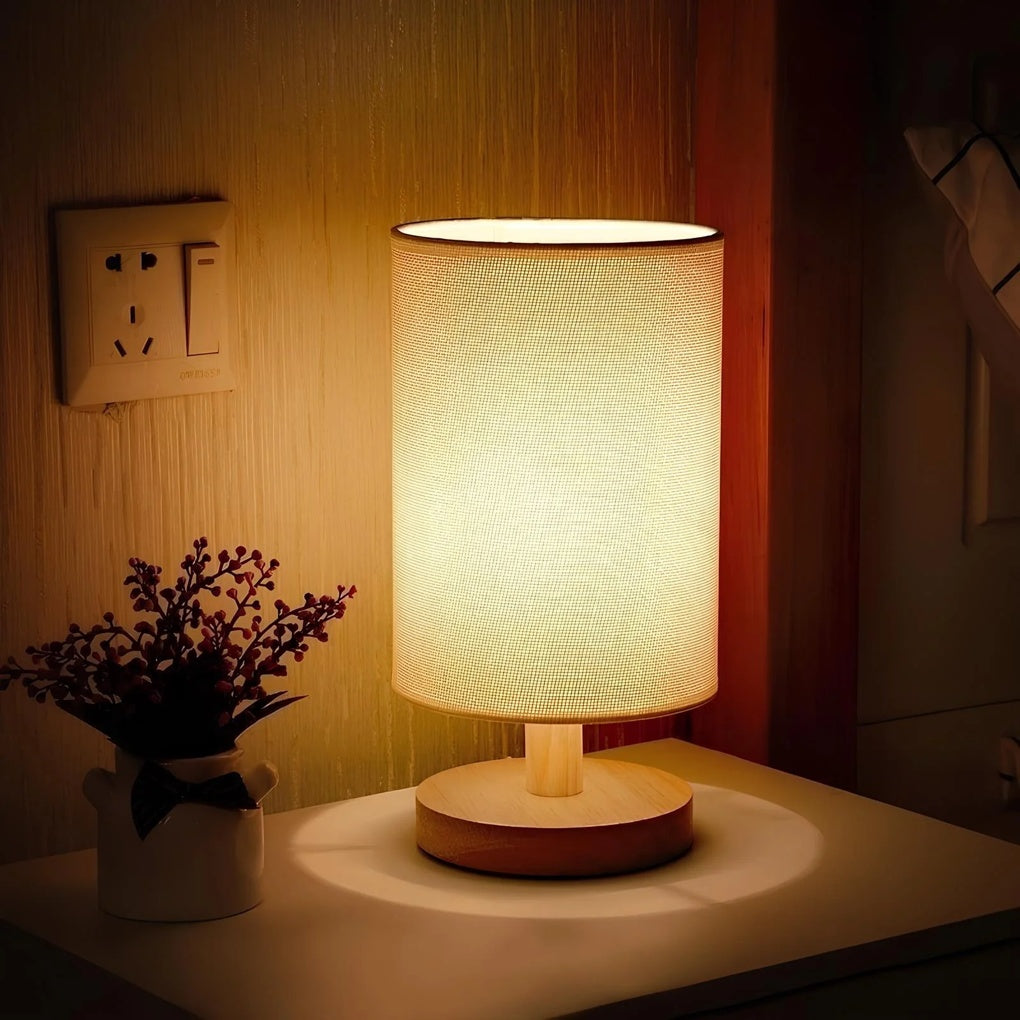Moderne træ natbordslampe
