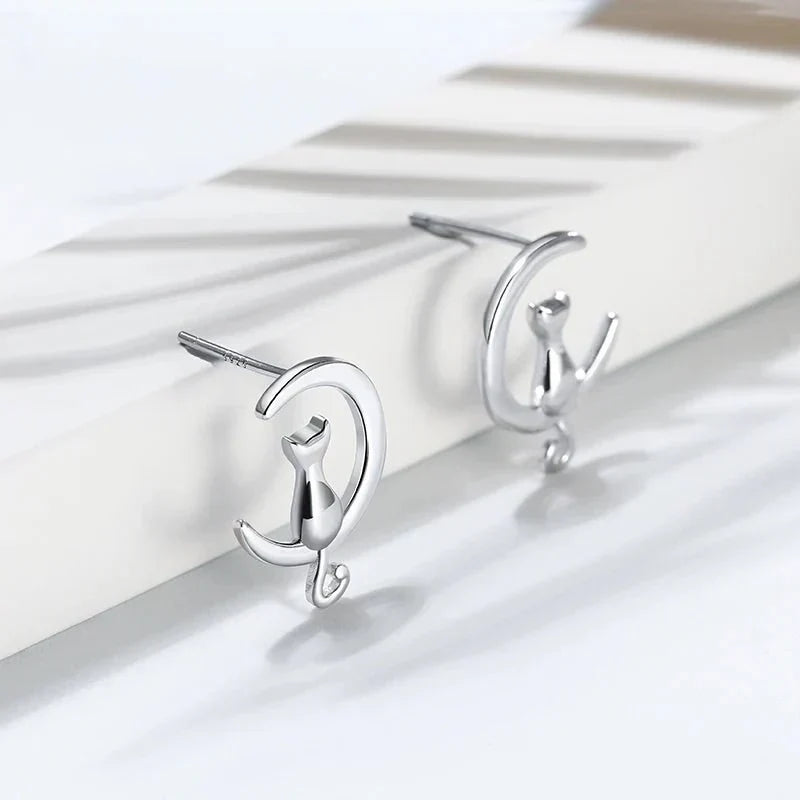 Måne &amp; Kat Ørestikker i Sterlingsølv